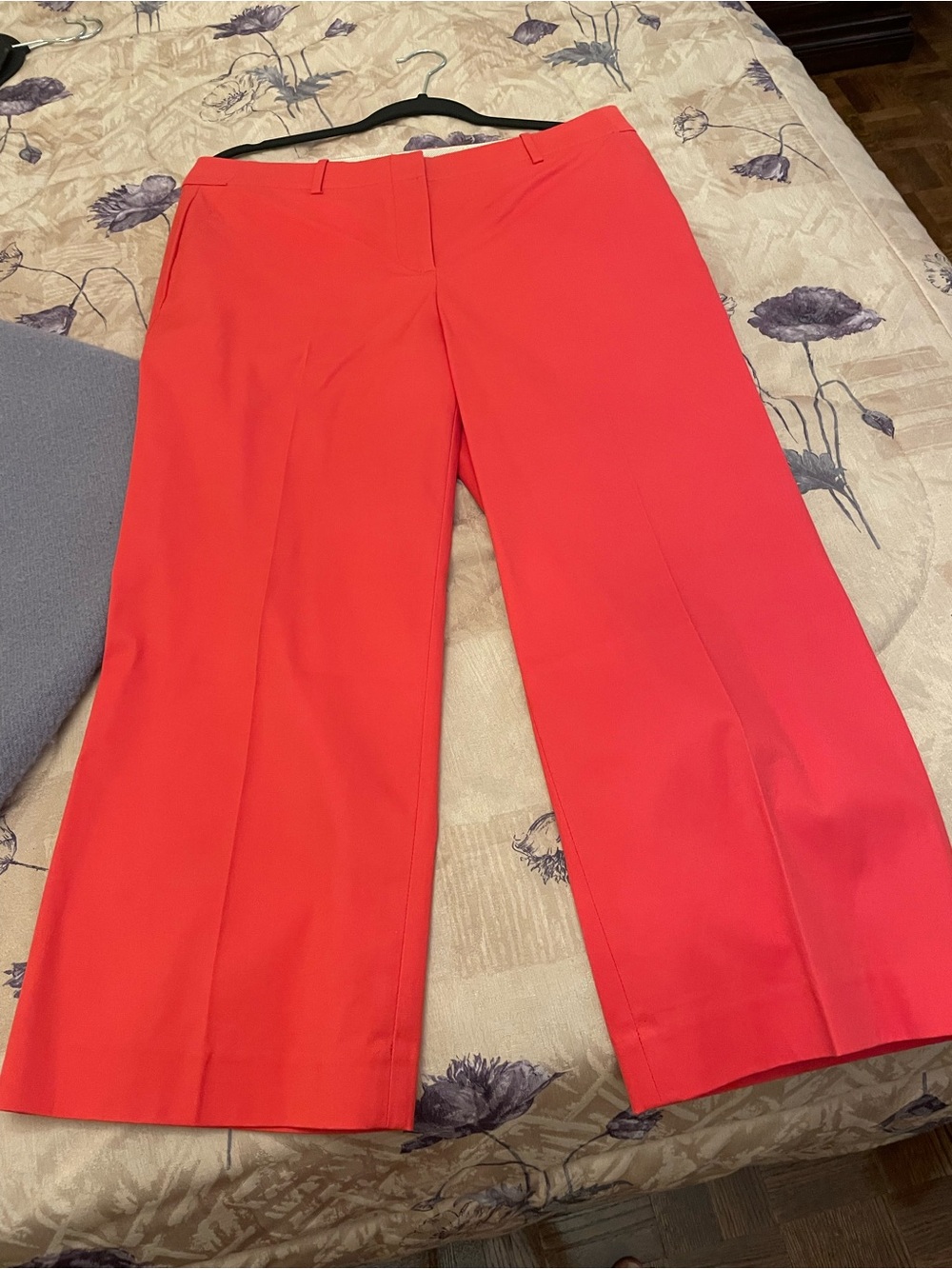 Talbots Wide-Leg Cropped Dress Pants in Bright Red